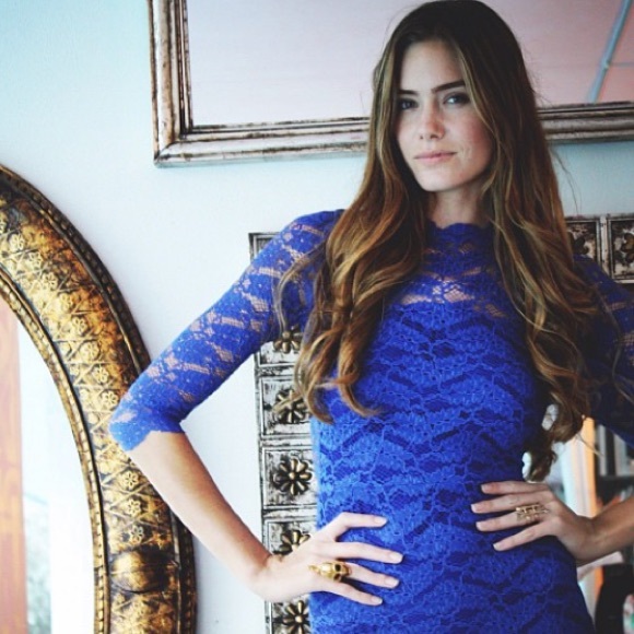 ALEXIS Blue Lace Dress with detachable long skirt from Revolve - Picture 3 of 7